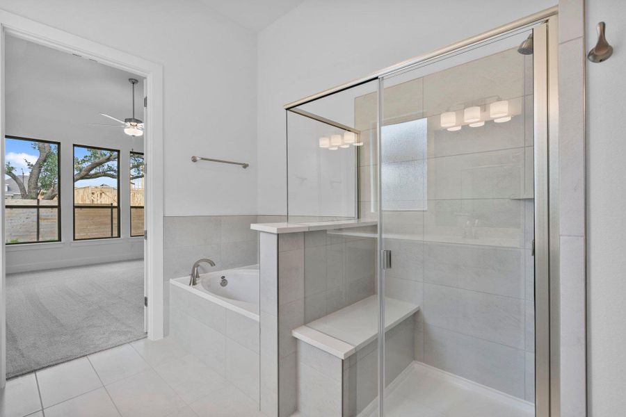 Primary Bath retreat with garden tub & walk-in shower