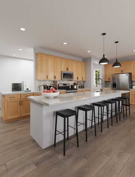 Furnished interior view inside a new home in Trailstone, Arvada (Image 2). Furnished interior view inside a new home in Trailstone, Arvada (Image 2).