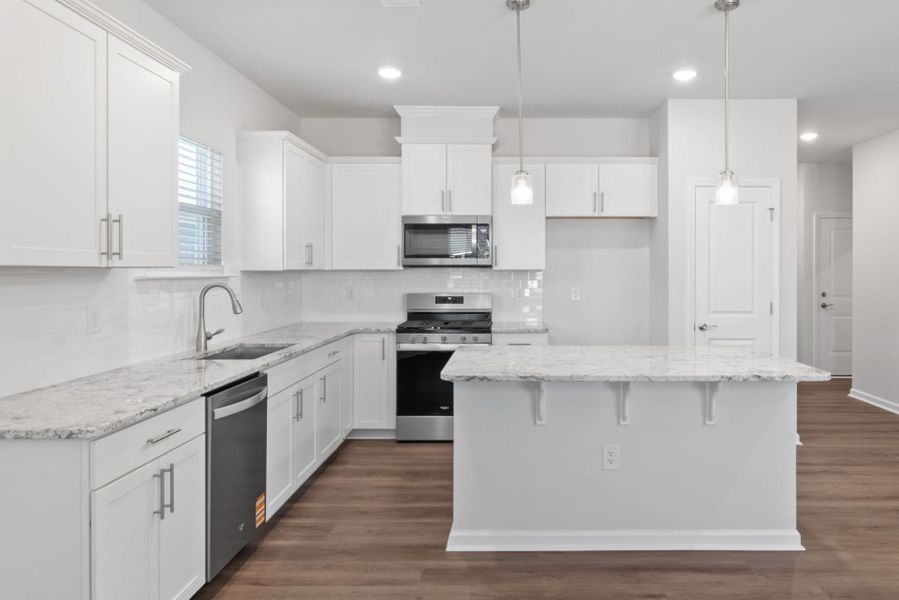Furnished interior view inside a new home in Exchange at 401, Raleigh (Image 9).