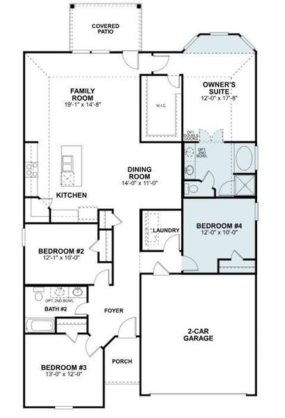 2D floor plan layout of this home in Magnolia Ridge, Magnolia, TX (Image 4).