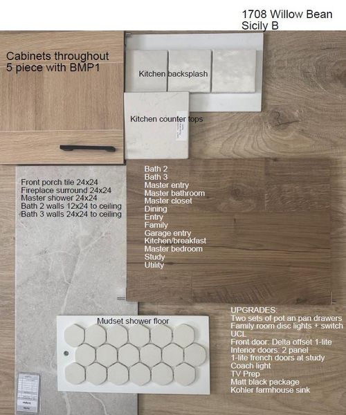 Property Specifications. Detailing material selections and property enhancements for the property at 1708 Willow Bean Property Specifications. Detailing material selections and property enhancements for the property at 1708 Willow Bean