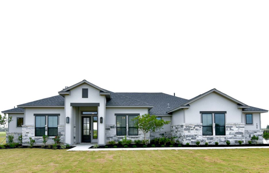 Representative exterior photo of a completed home built from the Burnet by Steve Klein Custom Builder in Escalera Ranch 1833, Victoria, TX (Image 2). Representative exterior photo of a completed home built from the Burnet by Steve Klein Custom Builder in Escalera Ranch 1833, Victoria, TX (Image 2).