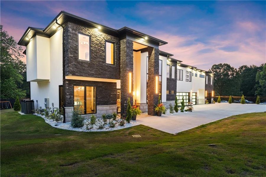 Front exterior of a new home in , Lawrenceville, GA, highlighting curb appeal (Image 31).