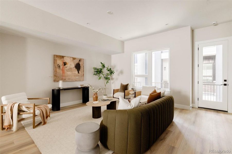 Furnished interior view inside a new home in A Line Townhomes, Denver (Image 10).