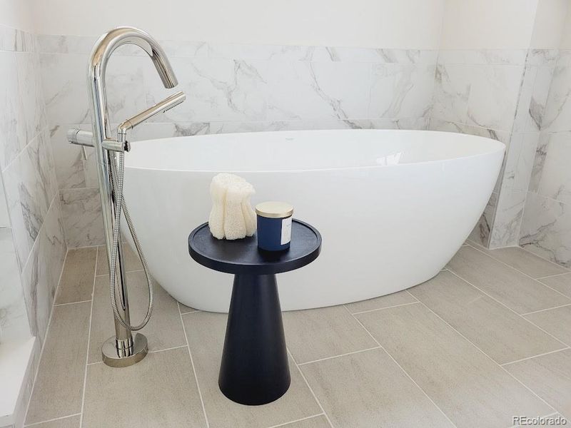 After a long day, pamper yourself in this gorgeous soaking  tub