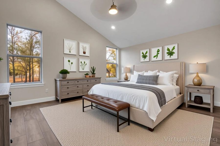 Primary Bedroom Staged