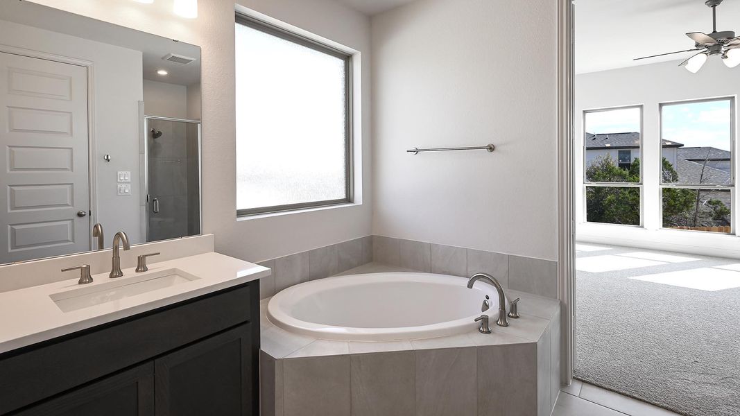 Furnished interior view inside a new home in La Cima 50', San Marcos (Image 14). Furnished interior view inside a new home in La Cima 50', San Marcos (Image 14).