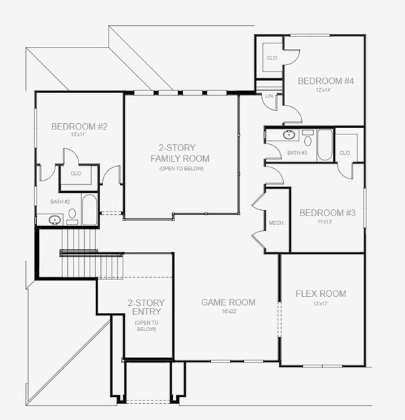 2D floor plan layout for the 3479F by Perry Homes in Glynlea Country Club 60', Port St. Lucie, FL (Image 3).