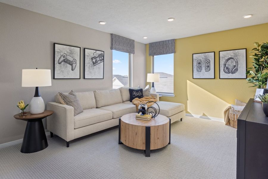 Representative furnished interior of a home built from the 1907 Modeled by KB Home in Brighton Trails, Hockley (Image 12).