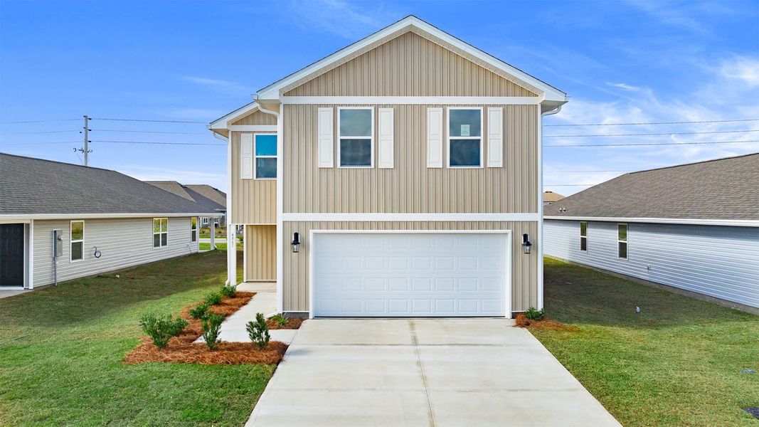 Front exterior of a new home in Titus Park, Panama City, FL, highlighting curb appeal (Image 2). Front exterior of a new home in Titus Park, Panama City, FL, highlighting curb appeal (Image 2).