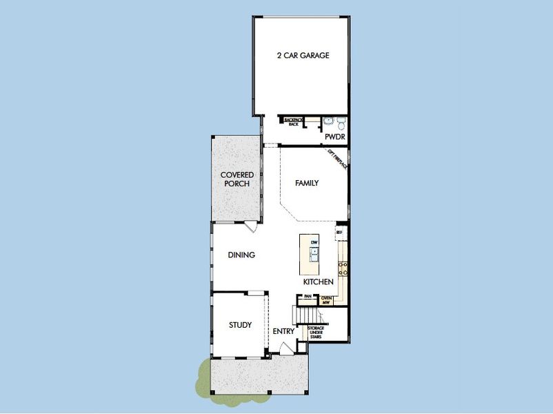 2D floor plan layout for the The Hastin by David Weekley Homes in Goodland – Garden Series, Grand Prairie, TX (Image 6). 2D floor plan layout for the The Hastin by David Weekley Homes in Goodland – Garden Series, Grand Prairie, TX (Image 6).