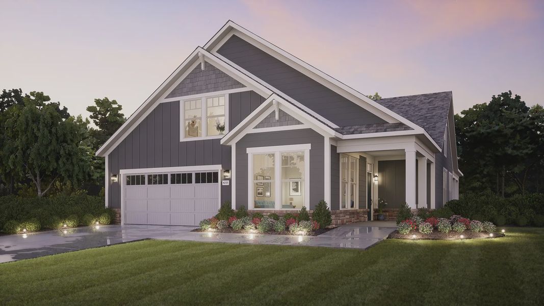 Representative exterior photo of a completed home built from the Verona by Epcon Communities in The Courtyards at Oak Grove, Durham, NC (Image 18). Representative exterior photo of a completed home built from the Verona by Epcon Communities in The Courtyards at Oak Grove, Durham, NC (Image 18).