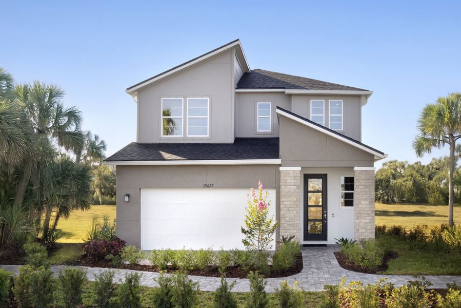 Representative exterior photo of a completed home built from the Woodruff by Mattamy Homes in Crosswind Ranch, Parrish, FL (Image 21).