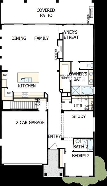 2D floor plan layout of this home in Wolf Ranch - Enclave Collection, Colorado Springs, CO (Image 2).