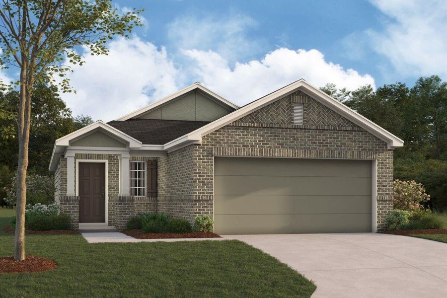 Front exterior of a new home in Moran Ranch, Willis, TX, highlighting curb appeal (Image 1). Front exterior of a new home in Moran Ranch, Willis, TX, highlighting curb appeal (Image 1).