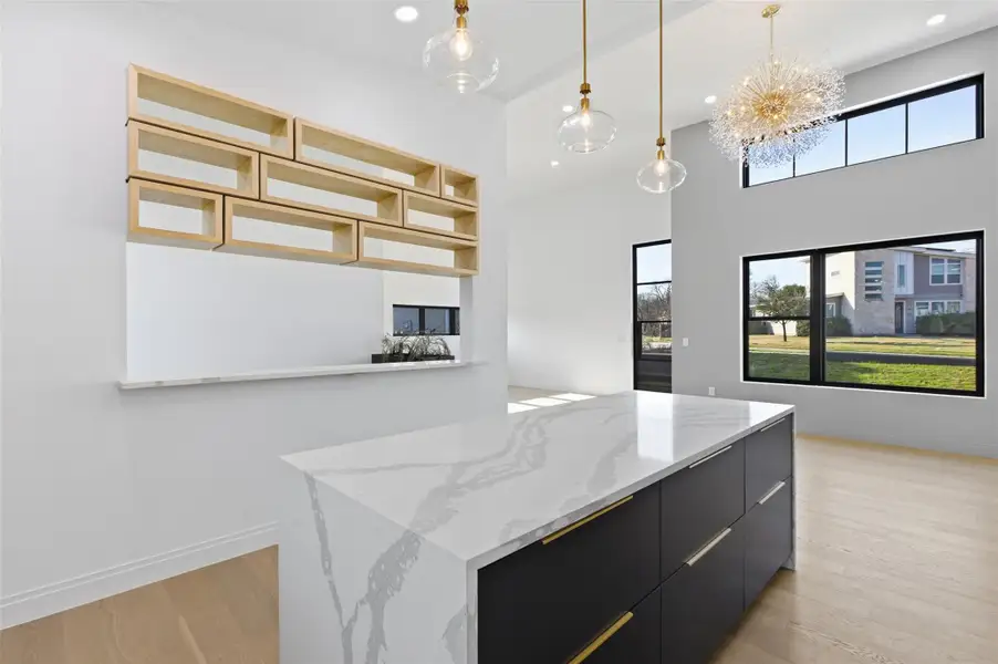 Ample counter space for serving and entertaining guest.