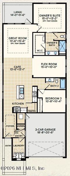 2D floor plan layout of this home in New 55+ Active Adult Community in St. Augustine, St. Augustine, FL (Image 2). 2D floor plan layout of this home in New 55+ Active Adult Community in St. Augustine, St. Augustine, FL (Image 2).