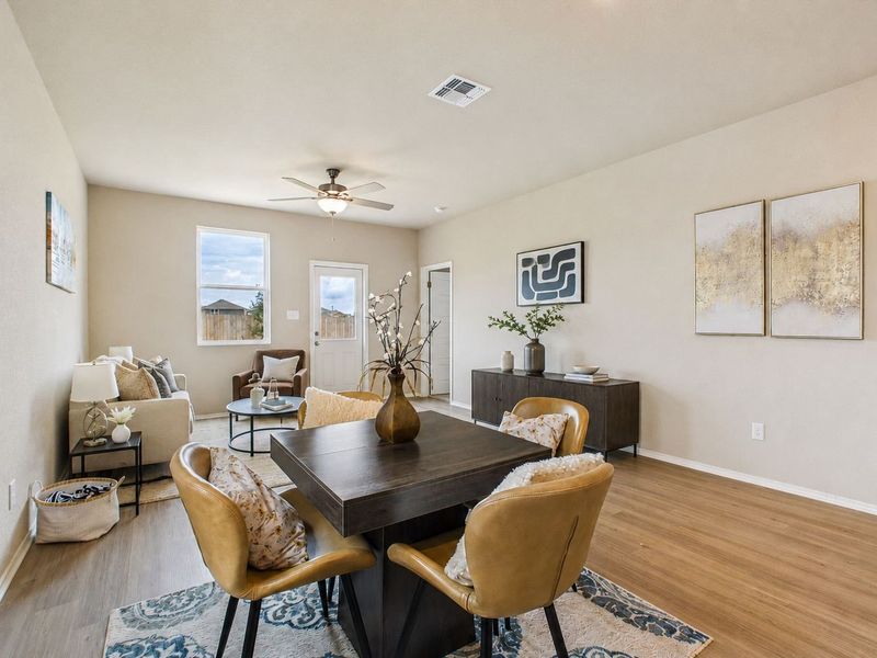 Representative furnished interior of a home built from the The Corral A by Davidson Homes LLC in Morgan Meadows, San Antonio (Image 10). Representative furnished interior of a home built from the The Corral A by Davidson Homes LLC in Morgan Meadows, San Antonio (Image 10).