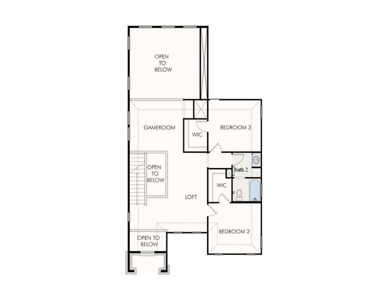 2D floor plan layout for the Eleanor 3221 by GFO Home in Highland Village, Georgetown, TX (Image 4).