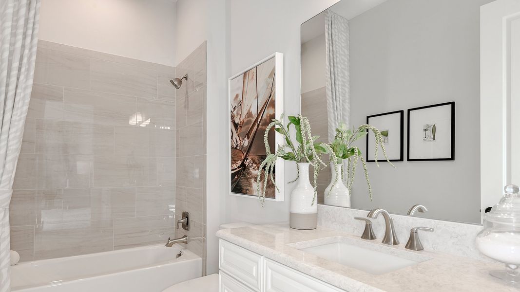 Representative furnished interior of a home built from the Pallazio by Taylor Morrison in Esplanade at Tradition, Port St. Lucie (Image 16).