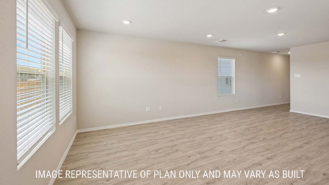 Representative unfurnished interior of a home built from the Gardenia by D.R. Horton in Pepper Creek Crossing, Temple (Image 15).
