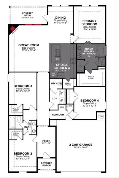 2D floor plan layout of this home in Chalk Hill, Celina, TX (Image 3).