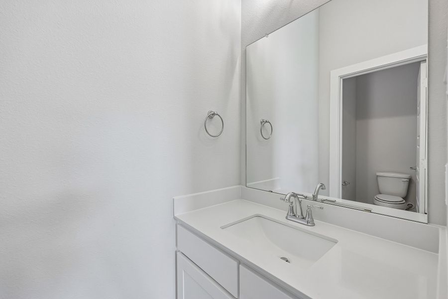 Secondary Bathroom in the Gilmour II home plan by Trophy Signature Homes