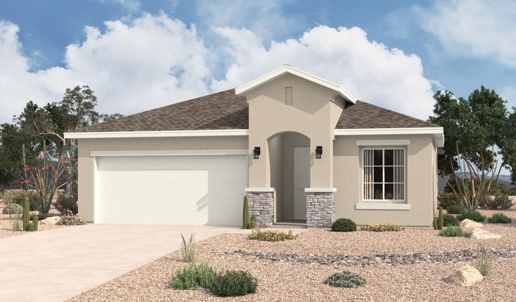 Representative exterior photo of a completed home built from the Roswell by Hakes Brothers in Summer Sky North, El Paso, TX (Image 14).