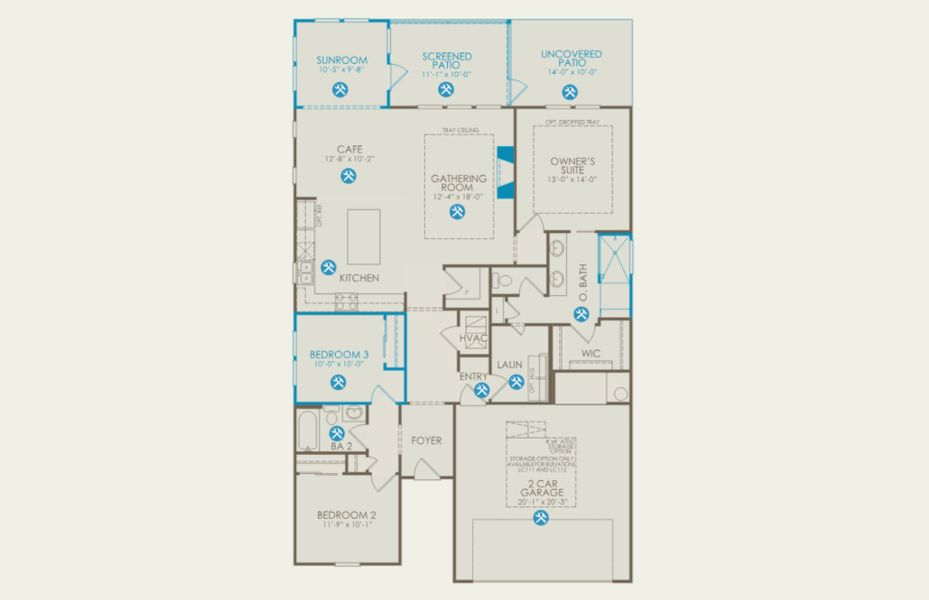 2D floor plan layout of this home in Del Webb Charleston at Nexton, Summerville, SC (Image 5). 2D floor plan layout of this home in Del Webb Charleston at Nexton, Summerville, SC (Image 5).
