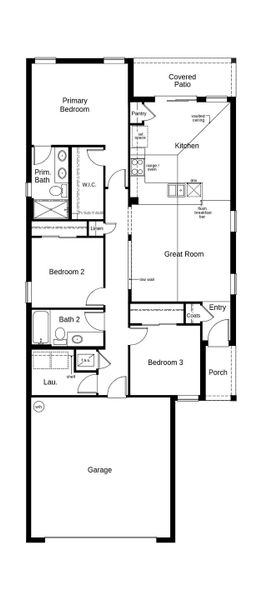 2D floor plan layout of this home in River Run I, Zephyrhills, FL (Image 2).