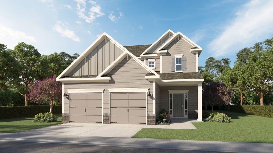 Representative exterior photo of a completed home built from the Bradley by Kerley Family Homes in The View at Groover's Lake, Lithia Springs, GA (Image 5).