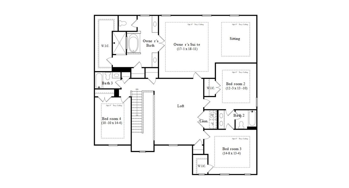 2D floor plan layout for the McKinley II by DRB Homes in Northcroft, Loganville, GA (Image 4).