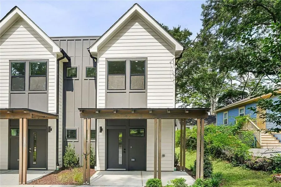 Front exterior of a new home in , Atlanta, GA, highlighting curb appeal (Image 1). Front exterior of a new home in , Atlanta, GA, highlighting curb appeal (Image 1).