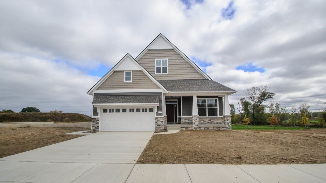 Representative exterior photo of a completed home built from the The Abington by Norfolk Homes in Valleys, Jackson, MI (Image 34).