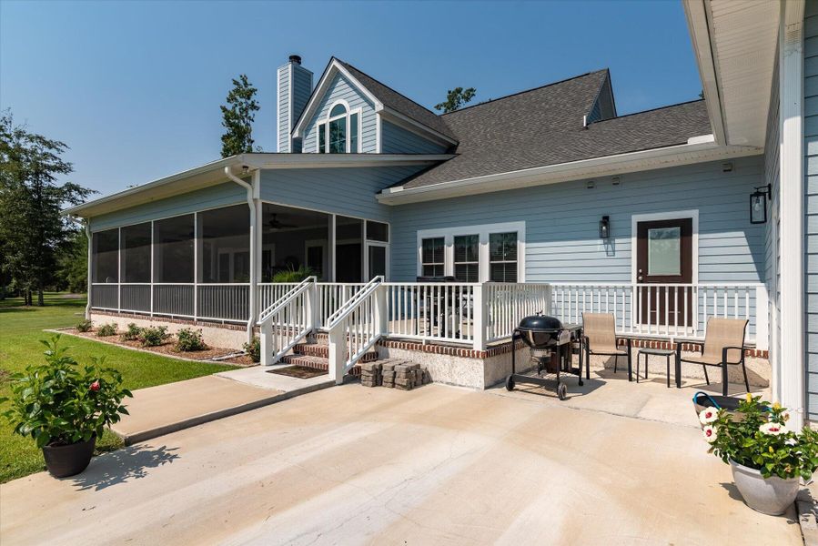 Exterior details and patio area of a home in , Ravenel (Image 3). Exterior details and patio area of a home in , Ravenel (Image 3).
