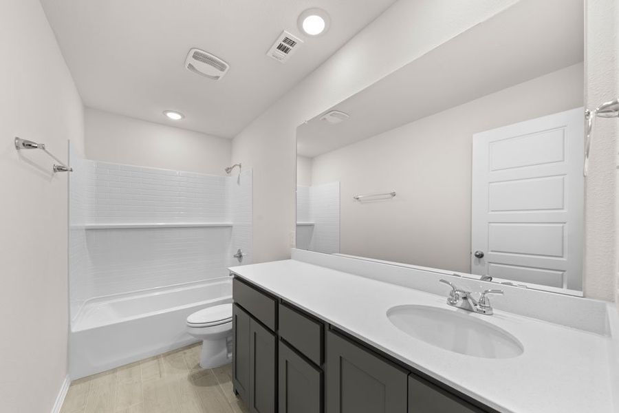 Representative exterior photo of a completed home built from the Mulberry by Impression Homes in Keeneland, Aubrey, TX (Image 22). Representative exterior photo of a completed home built from the Mulberry by Impression Homes in Keeneland, Aubrey, TX (Image 22).