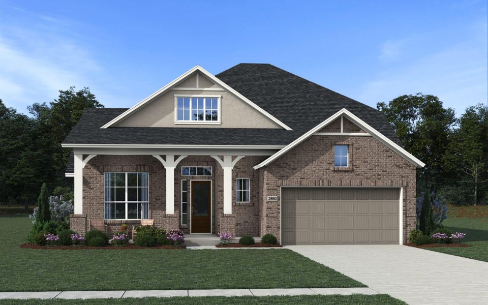 Representative exterior photo of a completed home built from the Bloomington by Chesmar Homes in Briarley, Montgomery, TX (Image 7).