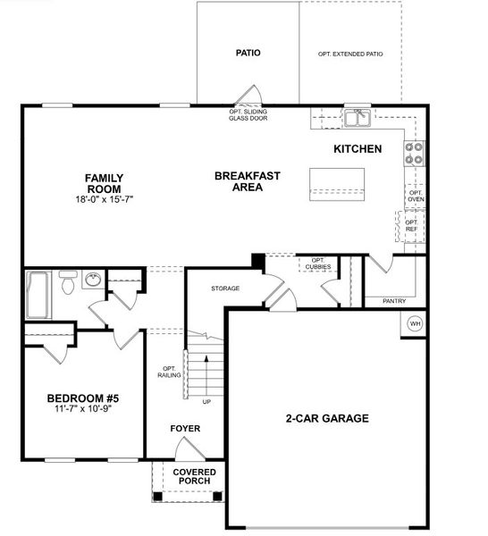 2D floor plan layout for the Erie II by M/I Homes in Boulder Ridge, Gastonia, NC (Image 3). 2D floor plan layout for the Erie II by M/I Homes in Boulder Ridge, Gastonia, NC (Image 3).