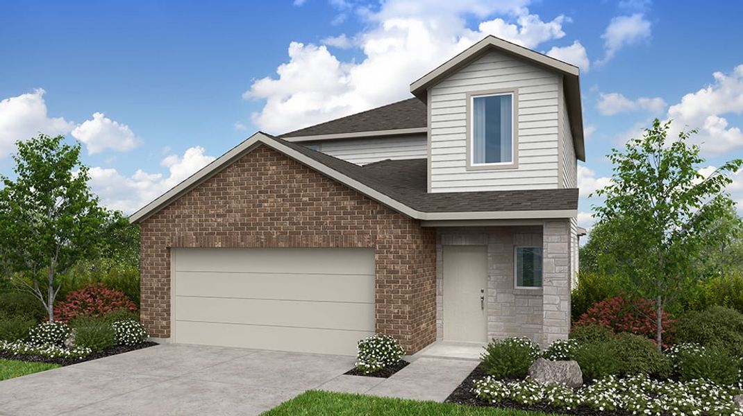 Representative exterior photo of a completed home built from the Hawk by Taylor Morrison in Longview 40s, Del Valle, TX (Image 18).