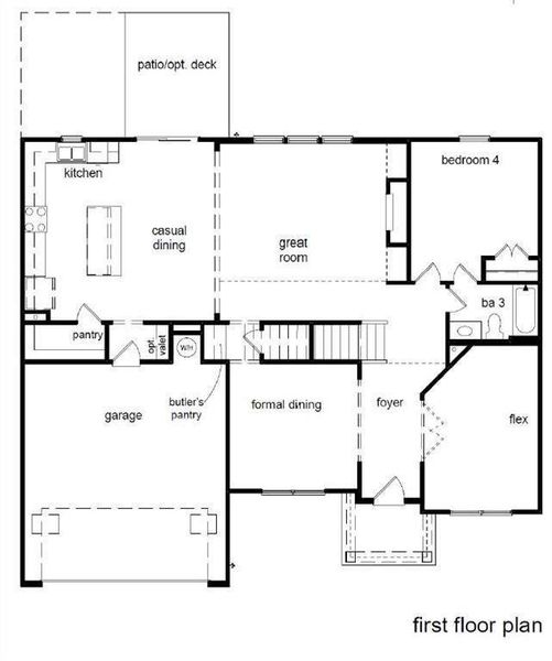 2D floor plan layout of this home in Parkview Estates, South Fulton, GA (Image 3).