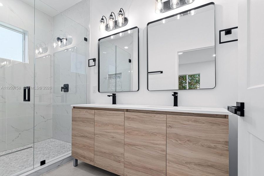 Furnished interior view inside a new home in , Miami (Image 9).