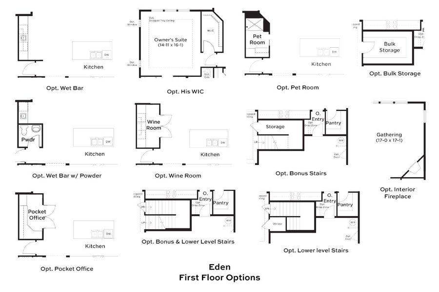 2D floor plan layout for the Eden by DRB Elevate. in Summerwind Crossing at Lakes of Cane Bay, Summerville, SC (Image 5).