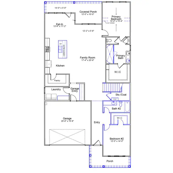 2D floor plan layout of this home in Grand Park, Leland, NC (Image 3).