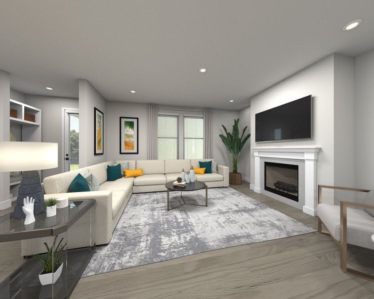 Spend family movie nights in the spacious great room.