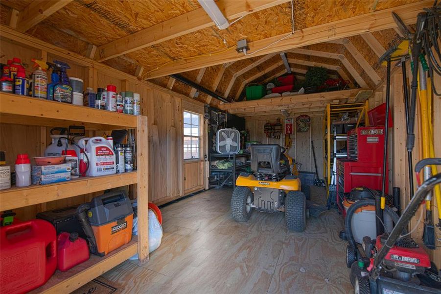 Interior of 10X20 storage shed Interior of 10X20 storage shed