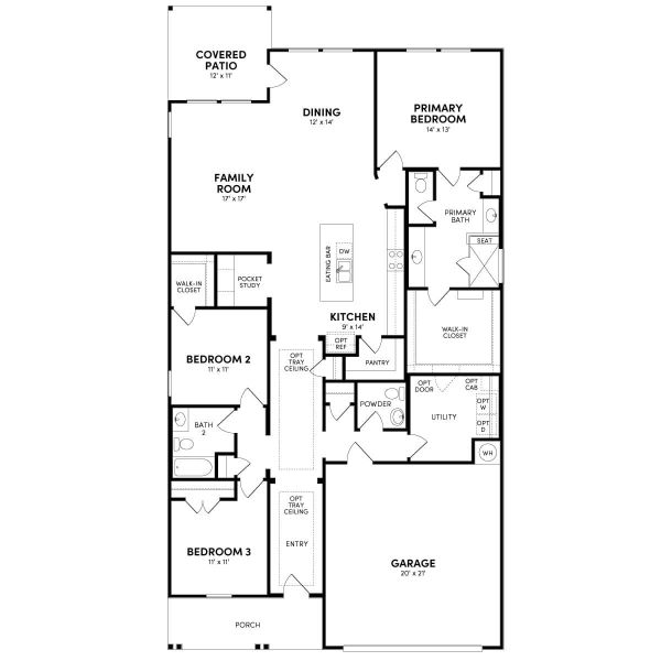 2D floor plan layout of this home in Traditional Homes at Easton Park, Austin, TX (Image 3). 2D floor plan layout of this home in Traditional Homes at Easton Park, Austin, TX (Image 3).