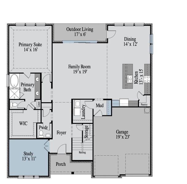 2D floor plan layout of this home in Lake Breeze, Lavon, TX (Image 5).
