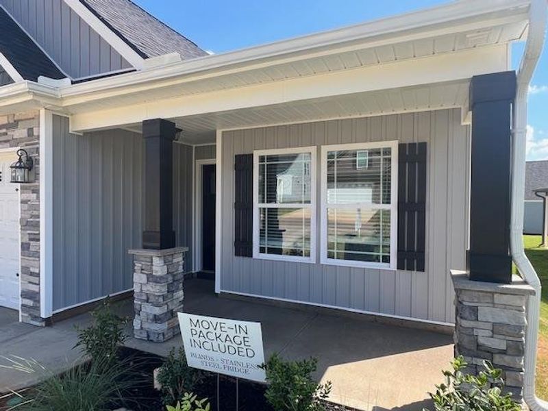 Front exterior of a new home in Cleveland Meadows, Spartanburg, SC, highlighting curb appeal (Image 16).