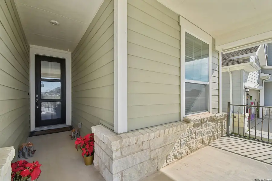 Exterior details and patio area of a home in The Crossvine 45’, Schertz (Image 22).