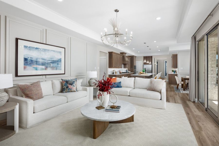 Representative furnished interior of a home built from the Verona 2 by Ladera Texas in Ladera at Timberbrook, Justin (Image 5).
